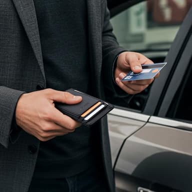 Buffway Slim Minimalist Front Pocket RFID Blocking Leather Wallets for Men and Women - Carbon Fiber Black - Image 8