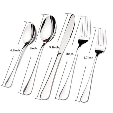 Silverware Set for 8, 40 Piece Heavy Duty Stainless Steel Flatware Utensils Cutlery Set Including Steak Knife Fork and Spoon, Dishwasher Safe, Gift Package for Wedding Housewarming - Image 7