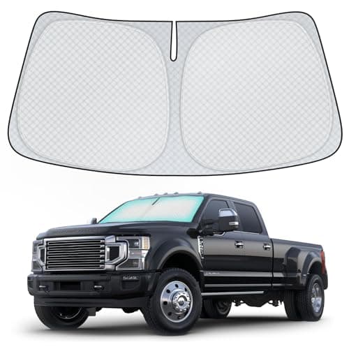 INSAUTO Windshield Sun Shade for 2017-2024 2025 Ford F250 F350 F450 F550 Accessories, [Upgraded 7-Layer Protection], Foldable Front Windshield Sunshade, Block Out UV Rays & Heat, Keep Car Cool - Image 1