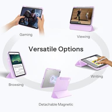 SPARIN Case for iPad Air 11 inch M3/ M2, iPad Air 7th/6th/5th/4th Gen (2025/2024/2022/2020) 10.9 inch,Case with Apple Pencil Holder, Detachable Magnetic Cover, Portrait and Landscape Stand, Purple - Image 3