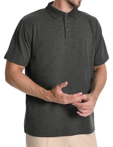 Men's Casual Polo Shirts Short Sleeve Summer Shirts Classic Collared Golf Shirt - Image 3