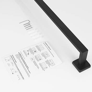 NearMoon Towel Bar, Bath Accessories Premium Thicken Stainless Steel Square Shower Towel Rack for Bathroom, Towel Holder Wall Mounted(1 Pack, Matte Black, 24 Inch) - Image 7