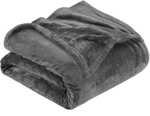 Utopia Bedding Fleece Blanket Queen Size Grey 300GSM Luxury Anti-Static Fuzzy Soft Microfiber Bed Blanket (90x90 Inch) - Image 1
