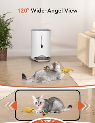 WOPET 7L Automatic Dog Feeder with Camera, 5G WiFi Cat Food Dispenser, Automatic Cat Feeder with Timer Programmable, HD Camera for Voice and Video Recording - Image 5