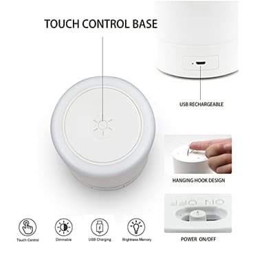 G Keni Nursery Night Light for Baby, Portable LED Touch Night Lamp for Kids and Adult, Breastfeeding, Sleep Aid, USB Rechargeable Nursing Lamp, Bedside Dimmable Warm Night Light, Soft Eye Caring - Image 7