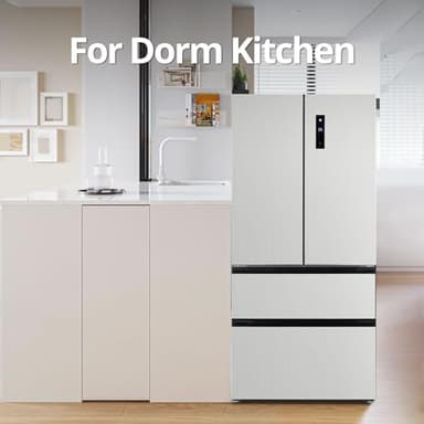 PioneerWorks French Door Refrigerator, 4 Door Full Size Deep Freezer in Stainless-Steel, 18Cu.Ft Large Capacity Refrigerator, Digital Temperature Controls Auto Defrost Suitable for Home, Silver - Image 6