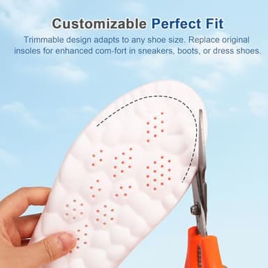 Steppers Insoles for Men Women Adjustable Size 4D Memory Foam Cloud Soles Arch Support Improved Posture (for Men 6.5-11) - Image 6