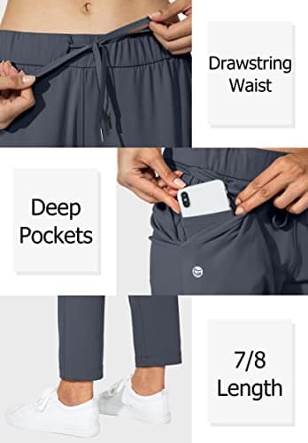 G Gradual Women's Pants with Deep Pockets 7/8 Stretch Sweatpants for Women Athletic, Golf, Lounge, Work (Dark Grey, X-Small) - Image 4