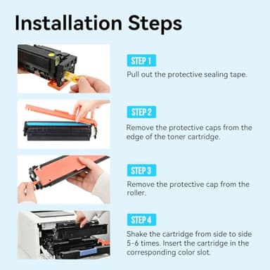 206X Toner Cartridges 4 Pack High Yield with Chip Replacement for 206X 206A HP Toner Cartridges Set for Color Laserjet Pro MFP M283fdw M283cdw M283fdn Pro M255dw M255nw M283 M255 Printer | 206X Toner - Image 8