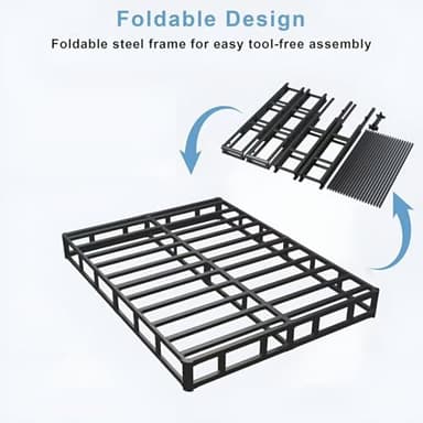 HOBINCHE Queen Box Spring - 7 Inch High Profile Box Spring for Queen Bed, Sturdy Metal Frame Mattress Foundation, Easy Assembly, Quiet & Noise-Free - Image 5