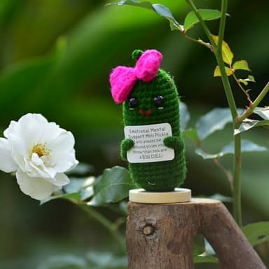 KALAWALK Funny 1 Pcs Crochet Gifts with Positive Affirmations Cards for Inspirational Novelty Good Luck Gifts and Party Decorations (KK-CKD04-RR_Bow) - Image 9