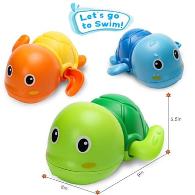Bath Toys, Cute Swimming Turtle Baby Bath Toys for Toddler 1-3, Water Pool Floating Wind Up Toys for 1 Year Old Boy Girl Gifts, Infant Toddlers Kids Bathtub Toys, 3 Pack - Image 7