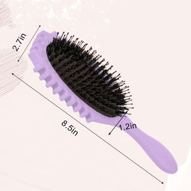 Curly Defining Brush, Curly Hair Styling Brushes Detangler Soft Bristle Hair Brush 1-Pack (Purple) - Image 6