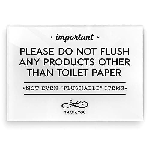 Reilly Originals 3.5x5 Inch Do Not Flush Rules Bathroom Sign ~ Ready to Stick ~ Premium Finish, Durable - Image 1