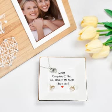 Mothers Day Mom Gifts from Daughter Son,Jewelry Tray Ceramic Ring Dish Decorative Presents for Mother,Personalized Birthday Gifts for Mama Wife from Husband Kids,Unique Present for Mom Wife Women Her - Image 3