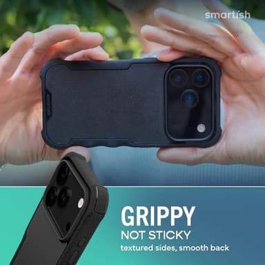 Smartish® iPhone 17 Pro MagSafe Case - Gripzilla Protective Magnetic Case [Rugged + Tough] Heavy Duty Grip Armored Cover w/Drop Tested Protection for Apple iPhone 17 Pro - Black Tie Affair - Image 4