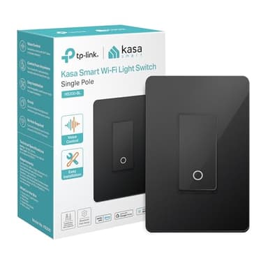 Kasa Smart Light Switch HS200-BL, Single Pole,Neutral Wire Required, 2.4GHz Wi-Fi Light Switch Compatible with Alexa and Google Home, UL Certified, No Hub Required, Black - Image 1