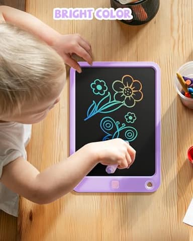 LCD Writing Tablet 10 Inch, Toys for 3 4 5 6 7 8 9 10 Year Old Boys Girls, Colorful Doodle Board Drawing Tablet, Gift for Boys Toddlers Age 3-12 Years, Memo Board, Drawing Pads with Lanyard(Purple) - Image 2