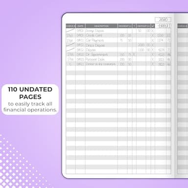 Clever Fox Check Register Book - Deluxe Transaction Register, Accounting Ledger Book, Checkbook Register & Checking Account Register Book for Personal and Work Use, A5 Hardcover - Purple - Image 3