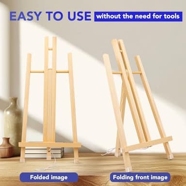 AROIC 15In Wood Easels, Easel Stand for Painting Canvases, Tripod Art Easel, Painting Party Easel, Kids Student Tabletop Easels for Painting, Portable Canvas Photo Picture Sign Holder （16PCS） - Image 4