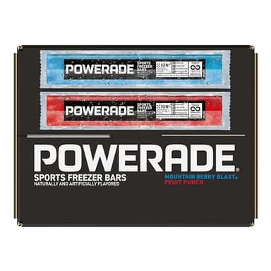 POWERADE Sports Freezer Bars 2 oz, Refreshing Ice Pops with Electrolytes B Vitamins – Naturally Flavored with other Natural Flavors, Mountain Berry Blast and Fruit Punch, 96 Total Freezer Bars - Image 3