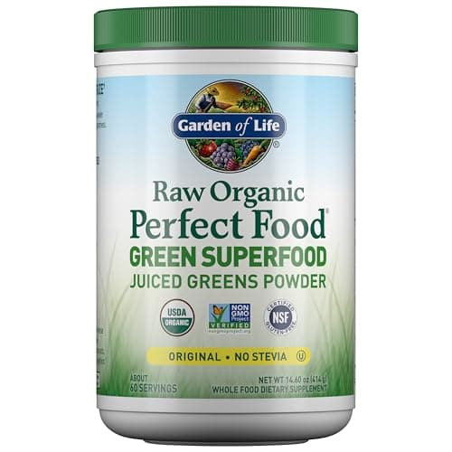 Garden of Life Super Greens Powder Smoothie & Mix, Probiotics & Digestive Enzymes for Digestive Health, Organic Superfoods Nutrition Fruit and Vegetables for Women & Men Energy, Original, 60 Servings - Image 1