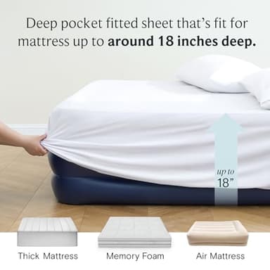 LuxClub 4 PC Queen Sheet Set, Bed Sheets Queen Size, Deep Pockets Wrinkle Free Cooling Bed Sheets Machine Washable Hotel Bedding Silky Soft - White Queen - Image 6