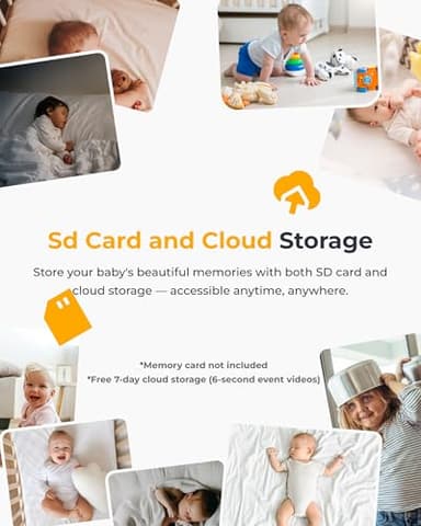 ARENTI Baby Monitor 2 Cameras, Smart Baby Camera with 5-Inch Wireless Display, Super Night Vision, Temperature Sensor, Sound Detection, Auto Motion Tracking, 2-Way Audio, VOX Mode(B2 Set) - Image 7