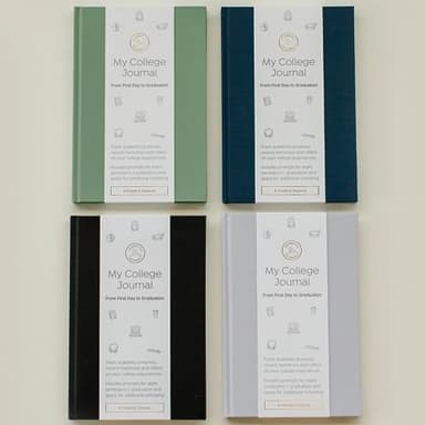 Promptly Journals, My College Journal: From First Day to Graduation (Onyx, Black, Leatherette) | College Journal with Prompts | Journal for College Students - Image 4