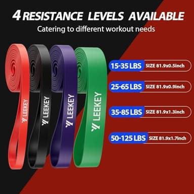 LEEKEY Resistance Bands, Exercise Bands with Handles,Pull Up Assist Bands - Band Set with Door Anchor - Bands for Working Out,Band for Men and Women Fitness Training, Physical Therapy,Home Workouts - Image 5