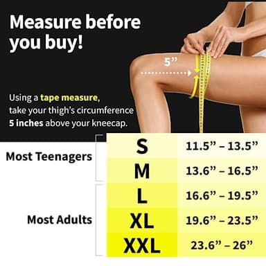 POWERLIX Knee Compression Sleeve (Pair) - Best Knee Brace for Knee Pain for Men & Women – Knee Support for Running, Basketball, Volleyball, Weightlifting, Gym, Workout, Sports L (BLCK) (2P) - Image 6