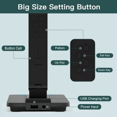 LED Desk Lamp with Wireless Charger: Desk Lamps for Home Office Bedroom, 5 Color Modes & Brightness Dimmable, 2 Night Light - Image 5