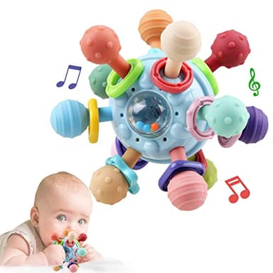 Baby Sensory Teething Toys - Baby Teether & Rattle - Gifts for Infant Newborn Boys Girls 0 3 6 9 12 18 Months - Toddler Montessori Educational Learning Toys - Image 1