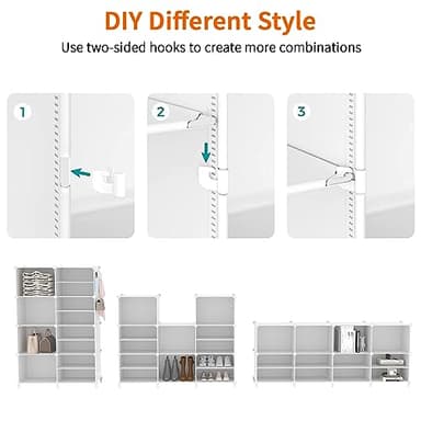 AWTATOS Shoe Rack, 8 Tier Shoe Storage Cabinet with Door, 32 Pair Shoe Organizer Shelves for Closet Hallway Bedroom Entryway, White - Image 6