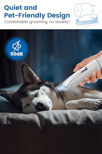 AIRROBO Dog Grooming Vacuum Kit with Pet Clippers, 12000Pa Dogs Vacuum for Shedding Grooming, 5 Grooming Tools Home Cleaning in 1, 2L Dust Cup Low Noise Pet Grooming Vacuum for Dogs, PG100 - Image 6