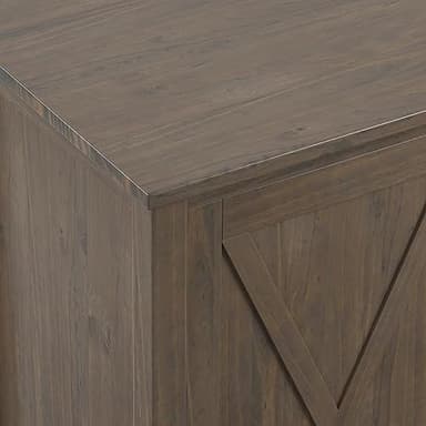 SIMPLIHOME Ela Solid Wood and Pine 54 inch x 18 inch Rectangle Transitional Sideboard with Wine Storage in Smoky Brown for The Dining Room and Kitchen - Image 7