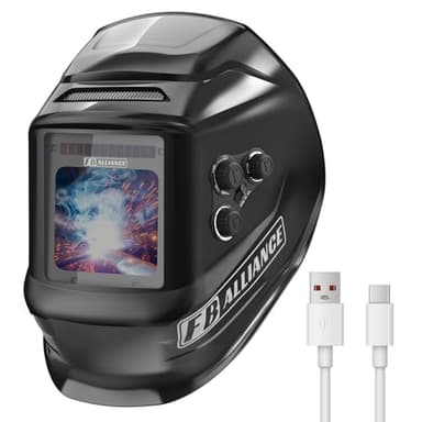 3.94”×3.82” Large Viewing Welding Helmet, True Color Auto Darkening Welding Helmet, Solar/Rechargeable Battery Power Welding Hood With 4 Arc Sensor, Wide Shade 4/5-9/9-13 Welding Mask For TIG MIG ARC - Image 1
