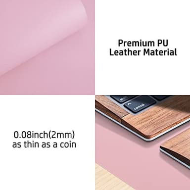 Aothia Leather Desk Pad Protector, Mouse Pad, Office Desk Mat, Non-Slip PU Leather Desk Blotter, Laptop Desk Pad, Waterproof Desk Writing Pad for Office and Home (36" x 17", Fairy Pink) - Image 7
