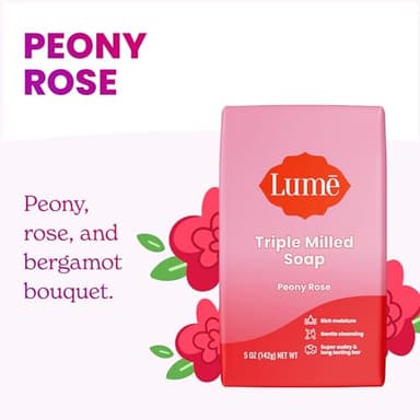 Lume Skin Care Gift Set for Women, Whole Body Deodorant Starter Pack - Smooth Solid Stick, Invisible Cream Tube, Acidified Body Wash Mini & Deodorant Wipes - Aluminum Free Odor Control (Peony Rose) - Image 3
