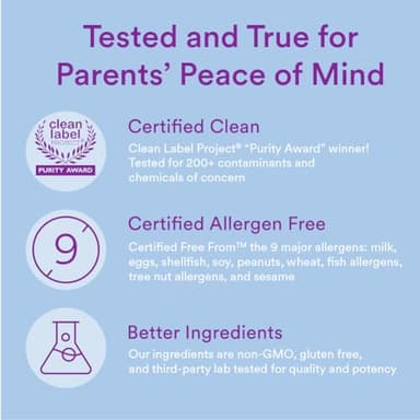SmartyPants Toddler Multivitamin Gummies: Omega 3 Fish Oil (EPA/DHA), Vitamin D3, C, Vitamin B12, B6, A, K & Zinc, Biotin, Beta Carotene, Gluten Free, Three Fruit Flavors, 90 Count (30 Day Supply) - Image 8