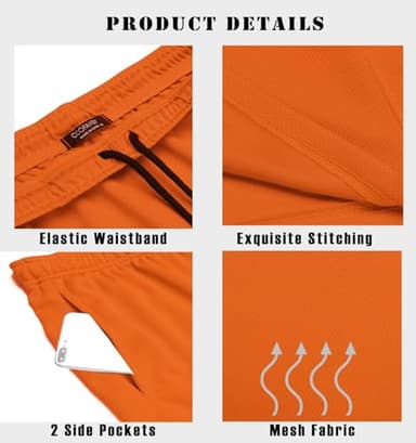 COOFANDY Men's 3 Pack Gym Workout Shorts Mesh Weightlifting Squatting Pants Training Bodybuilding Jogger with Pocket - Image 5