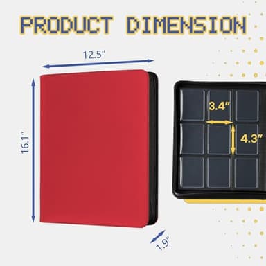 9-Pocket Toploader Binder, Clovecat Premium Card Book， Holds 252 Trading Card with 20 Removable Top-loader Sleeves，PU Card Holder Folders,Card Album for MTG, TCG, Yugioh, Game & Sports Cards(Red) - Image 5