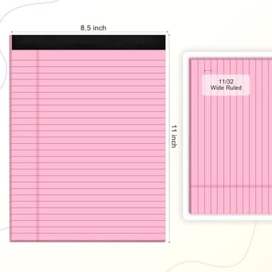 AILZFEI Colored Legal Pads 8.5 x 11 Note Pads 8.5x11 inch, Wide Ruled Clear Print Writing Pads 30 Sheets/Pad, 20lb Colored Paper, Perforated Notepad with Sturdy Back (4 Pads) - Image 2