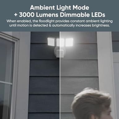 WYZE Floodlight Camera Pro, PCMag Editors' Choice 3000-Lumen LEDs, 2.5K HD Outdoor Security Camera, 180° Wide View, Color Night Vision, Works with Alexa & Google, Wired. Free Expert Setup - Image 7