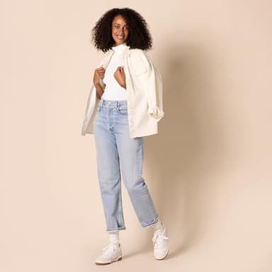 Amazon Essentials Women's Slim-Fit Layering Long Sleeve Knit Rib Turtleneck Top (Available in Plus Size), Pack of 2, Navy/White, Large - Image 5