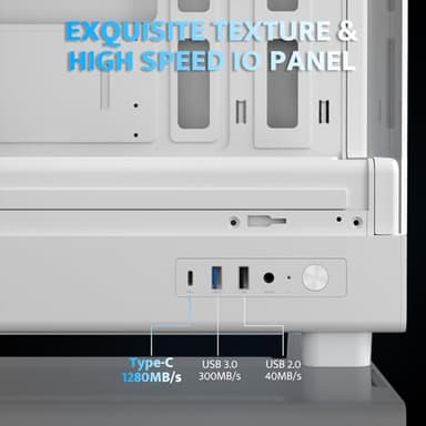 darkFlash Micro ATX PC Case, Pre-Install 3 PWM ARGB Fans Computer Case, Full View Dual Tempered Glass MATX Gaming PC Case, Type C Port, Supports up to 240mm AIO(DB330M) (White) - Image 5