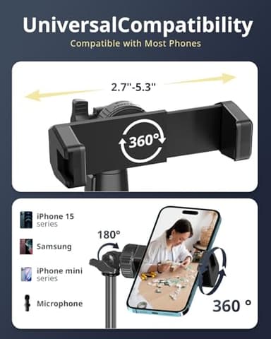 UBeesize 12'' Selfie Ring Light with 62’’ Tripod Stand for Video Recording, Live Streaming(YouTube, Instagram, TIK Tok), Compatible with Phones, Cameras and Webcams - Image 6