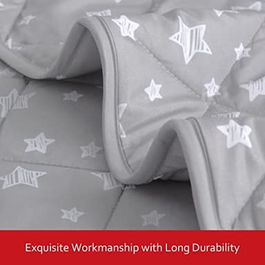 Baby Blanket for Boys and Girls, Soft Cozy Toddler Comforter Quilted with Grey Star Print, Ultra Soft and Comfortable Down Alternative Crib Comforter, 39x47 Inches - Image 3