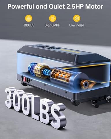 TOPUTURE Walking Pad Treadmill with 12% Incline, 4 in 1 Folding Treadmill for Home/Office with Handle Bar, 2.5HP Under Desk Treadmills Portable Walking Pad with App & Bluetooth Speaker, 0.6-10MPH - Image 6