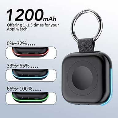 HUOTO Portable Charger for Apple Watch,Wireless Magnetic iWatch Charger 1200mAh Power Bank Travel Keychain Accessories Smart Chargers for Apple Watch Series 11/10/9/8/7/6/SE/5/4/3/2/1/UItra/UItra 2 - Image 2